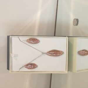 Sterling pendant and earings. Authentic Murano (Venetian) Glass. Made in🇮🇹